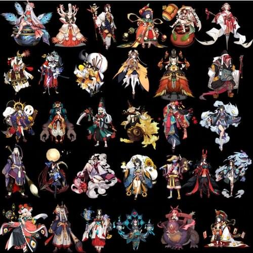Iron On patches For Clothing Onmyoji game role Heat Transfers washable Sticker On Clothes T-shirt Jeans Applications