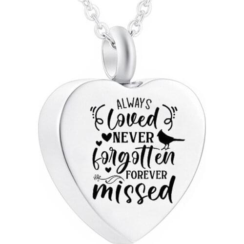 Cremation Jewelry Heart Pendant Cremation Stainless Steel Urn Pet Ashes Memorial Belt Filling Kit And Gift Velvet Bag