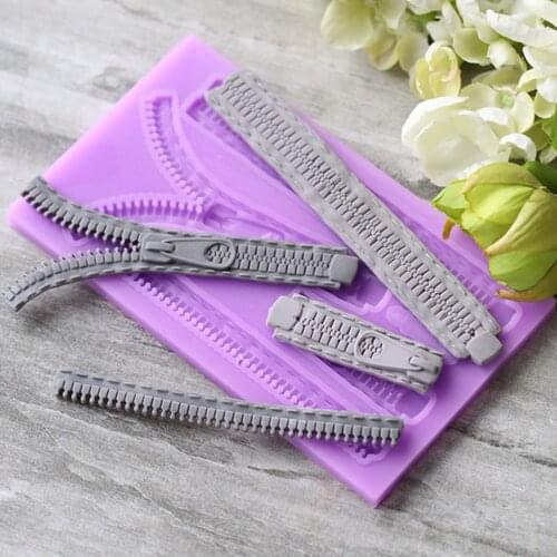 Zipper Shape Fondant Cake Silicone Mold Chocolate Candy Molds Cookies Pastry Biscuits Mould Cake Decorating Baking Tools M1228