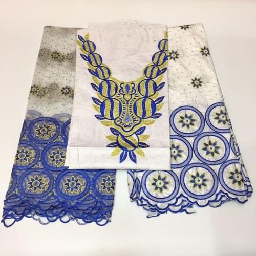 German Stunning Beatiful Clothing Fabric Wax Dyed For Making Luxury Party Dress With Embroidered And Daiamond 3 Piece For DADY