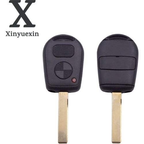 Xinyuexin 2 Buttons Car Key Shell Cover Remote Blank Key Replacement Fit for BMW E38 E39 E36 Z3 Key Case Fob No Logo