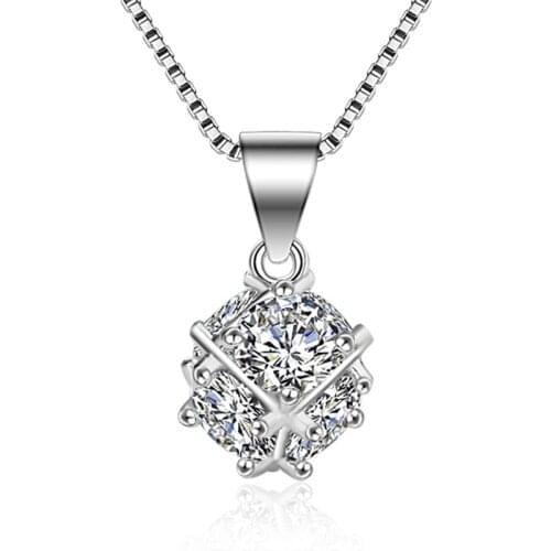 REETI 925 Sterling Silver zircon Three-dimensional Necklaces Pendant Fashion Sterling Silver Jewelry Statement for Women Bijoux