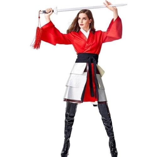 Hanfu Female Warrior Cosplay Woman Ancient Chinese Traditional Costumes Carnival Purim Parade Stage Show Role Play Party Dress