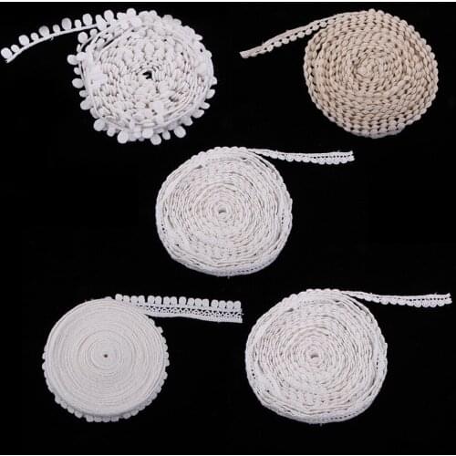 1 Roll Cotton Pom pom Fringe Trim for Clothes Dress Neckline Collar Embellishment Sewing Trimming 5 Yards