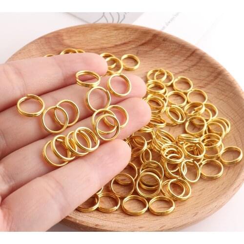 10mm Gold metal split ring key ring key chain for belt backpack hardware Split Ring for Key Chain accessories