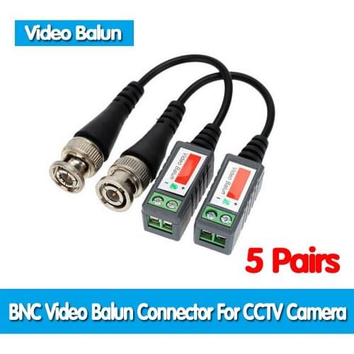 10pcs ABS Plastic CCTV Video Balun CCTV Accessories Passive Transceivers 2000ft Distance UTP Balun BNC Cable CAT5 Cable