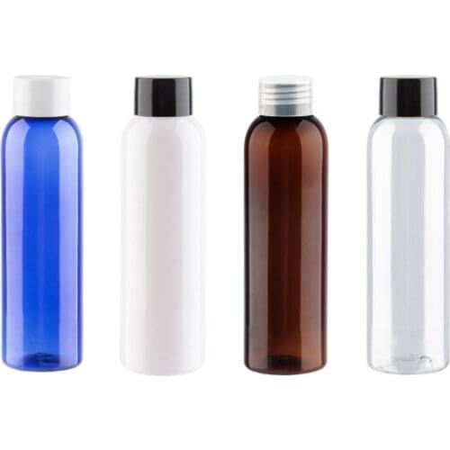 150ml x 25 Empty Plastic Shampoo Container With PP Screw Lids 150cc Small Size Travel Bottle DIY Packaging Bottles Clear Amber