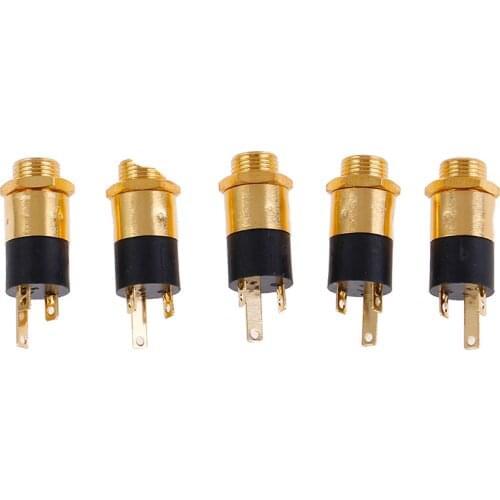 5PCS 3.5MM cylindrical socket PJ-392 Stereo Female Socket Jack with Screw 3.5 Audio Video Headphone Connector PJ392 GOLD PLATED