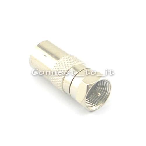 5pieces/lot) F male to DVB-T TV Pal female connector adapter nickelplated straight