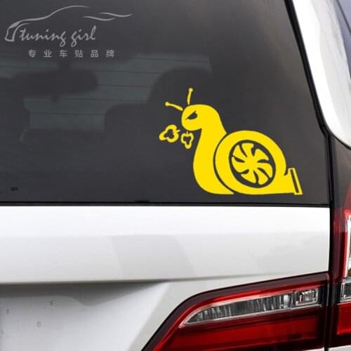 Car stickers Snail Turbo Boost Funny Creative Decals For Tail Rear Windshield Vinyls Auto Tuning 14x10cm 25x18.5cm D15