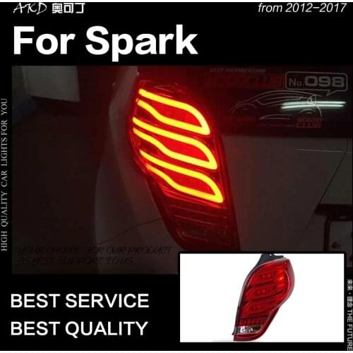 AKD Car Styling for Chevrolet Spark Tail Lights 2012-2017 New Spark LED Tail Lamp DRL Signal Brake Reverse auto Accessories