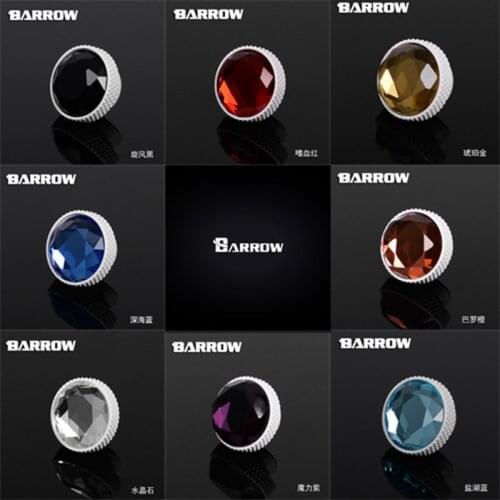 Barrow Water Cooling White Series Colorful Gems G1/4" Hand Screw End Cap TBDS-V1