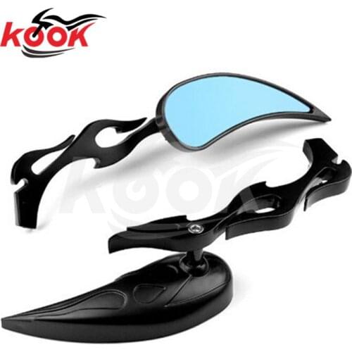 Black retro motorcycle rearview mirror for Harley Davidson mirrors motorbike rear view mirror fire model style 10mm 8mm universa