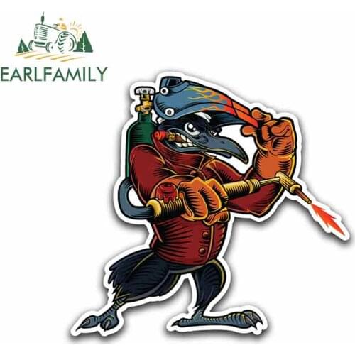 EARLFAMILY 13cm For Welder Helmet Bird Personality Creative Car Stickers Vinyl Material Decal Car Accessories Decoration