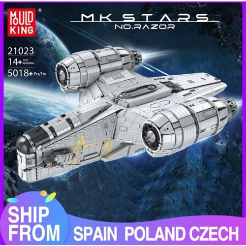 Mould King 21023 Star Plan Toys Razor UCS Crest Starship Building Blocks Spaceship Model Bricks Kits Birthday Toys