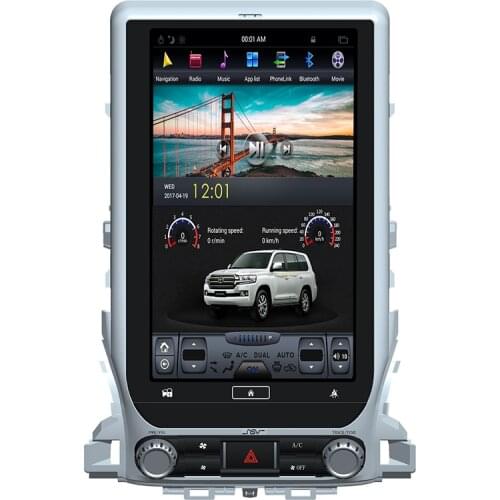 For Toyota Land Cruiser 2016 13.6 Inch Tesla Head Unit 2 Din Car Radio Audio Screen Android 9.0 GPS Navigation Multimedia Player