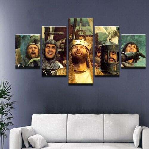 JIE DO ART 5 Pieces HD Print Movie and the Holy Grail Canvas Painting Living Room Art Oil Home Decor Pictures Poster