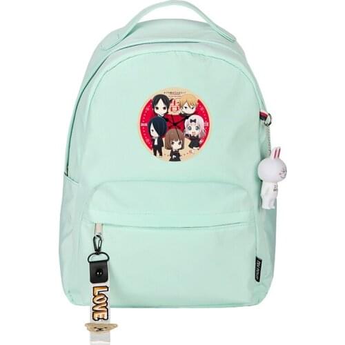Kaguya-Sama: Love is War Kawaii Women Backpack Pink School Bags Nylon Bookbag Shinomiya Kaguya Small Travel Bagpack Laptop Bags