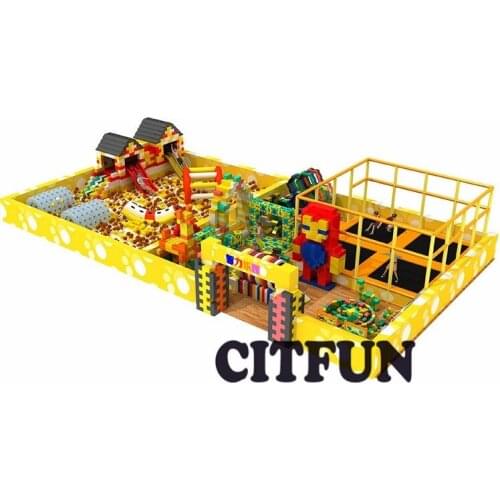 China factory Kids EPP foam blocks building educational Indoor playground with trampoline and ball pool