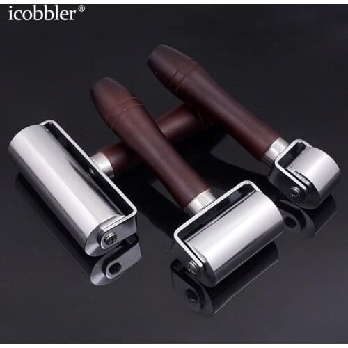 Leather Craft Press Edge Roller Leather Edge Creaser and Smoother Leather Glue Laminating Wood Handle Steel Iron Roll