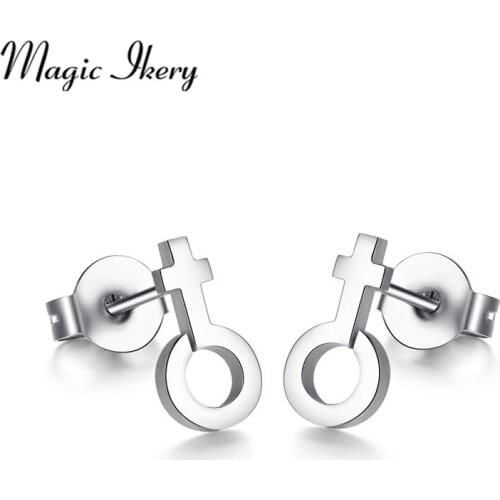 Magic Ikery Stainless Steel Earrings Simple Girls Symbol earrings Wholesales Fashion Jewelry for women ES-056