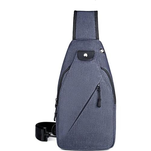 Fashion Men Anti Theft Chest Bag USB Charging Crossbody Shoulder Pack Travel Waterproof Waist Bags For Male