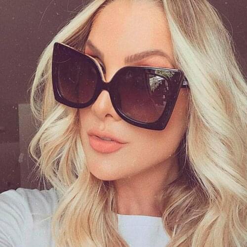 Fashion Vintage Oversized Cat Eye Sunglasses Women Brand Designer Metal Arc Square Sun Glasses For Female Cat Eye Shades UV400