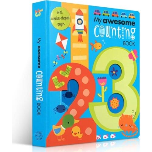 My Awesome Counting Book English board Books Baby kids math learning educational book with number shaped pages
