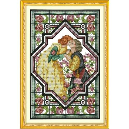 Cross-Stitch Kit Embroidery Needlework Lovers In The Rose Garden Stamped Patterns Canvas Thread 11CT 14CT Printed Handmade Decor