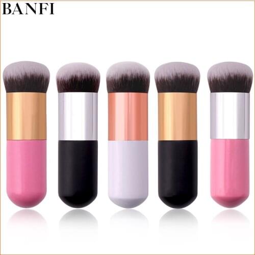 BANFI 1Pcs Professional Chubby Pier Foundation Brush Makeup Brushes Set Cosmetic Powder Foundation Brush Kits Make-Up Brush Tool
