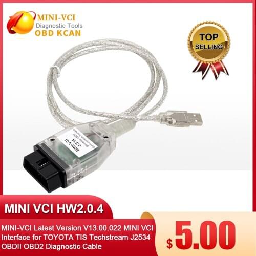 MINI-VCI Latest Version V13.00.022 MINI VCI Interface for TOYOTA TIS Techstream J2534 OBDII OBD2 Diagnostic Cable