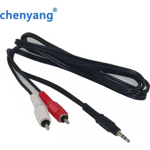 New 5FT 1.5M 3.5mm Male Jack to AV 2 RCA Stereo Music Audio Cable for MP3 Pod phone TV Audio Sound Speakers