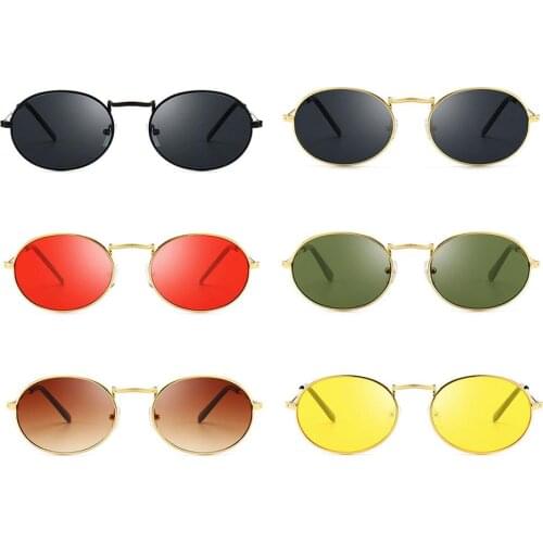 New Metal Ultra Small Frame Sunglasses Retro Water Drop Oval Frame Sunglasses European and American Personality Sunglasses