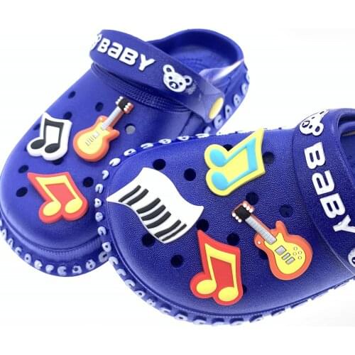 Wholesale Mix 50PCS PVC Shoes Charms Note Piano Shoe Decoration X-mas Party Gifts Accessories Guitar Music Croc Jibz Buckle