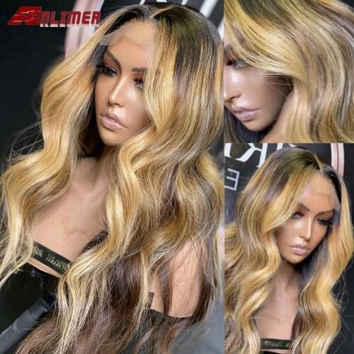 Lace Front Human Hair Wigs For Women Body Wave Brazilian Remy Highlight Ombre Brown Blonde 5*5'' Silk Top Lace Wig Pre Plucked