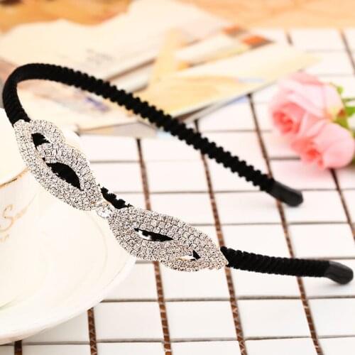 New Bow Tie HairHeadband Romation Imitation Rhinestone Children Hairband hair Accessories Cute Girls Hair Band F0147