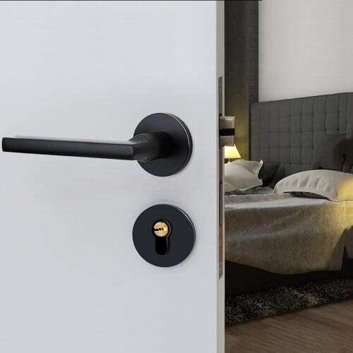 Lever Door Handle LEEDIS Heavy-Duty Round Locking Lever Set with Key Reversible Door Handles for Left or Right 35-45mm