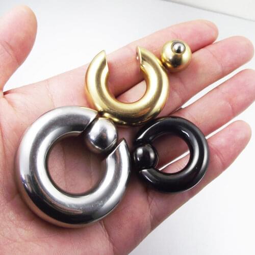 1 Piece Big Size Stainless Steel Spring Captive Hoop Rings BCR Earring PA Ring Nipple Body Piercing Jewelry