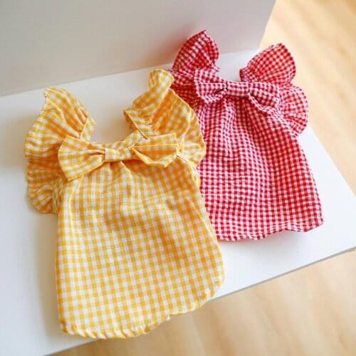 Net Red Dog Clothes Summer Thin Female Dog Princess Skirt Teddy Bear Bomei Cat Chenery Pet Dog Dress Skirts