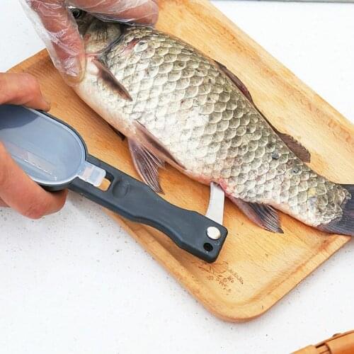Fish Skin Brush Fast Remove Fish Scale Scraper Planer Tool Fish Scaler Fishing Knife Cleaning Tools Kitchen Cooking Accessorie F