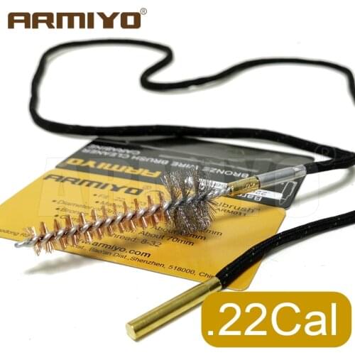 Armiyo .223Cal 5.56mm Cleaning Chamber Brushes Bronze Stainless Bristle Gun Brush for ar m4 Hunting Accessories Thread 8-32