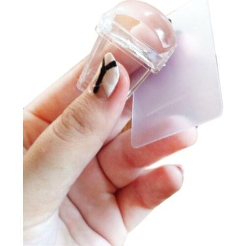 New Pure Jelly Stamper Transparent Nail Stamp Scraper Stamper Transfer Square Stamping Plates Nail Stamp Tools