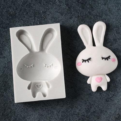 Cartoon Rabbit Bunny Silicone Mold Fondant Mould Cake Decorating Tools Chocolate Gumpaste Molds, Sugarcraft, Kitchen Accessories