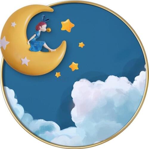 Nordic bedside hanging picture cartoon simple and warm room mural Princess Room childrens room hanging picture