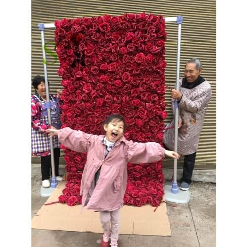 SPR Rolled Flower Wall Silk Flower Cloth Structure Material Wedding Stage Backdrop Artificial Flowers Wall for salon Wall De