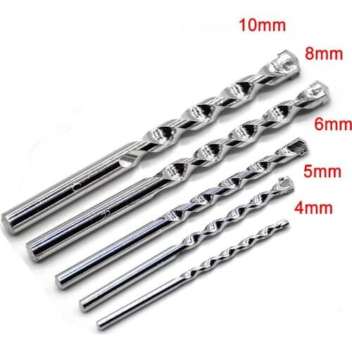 Wall Drill Bit 5pcs 4-10mm Masonry Drill Bit for Brick Concrete Marble Tile Stone Drilling Carbide Tipped Gun Drill Bit