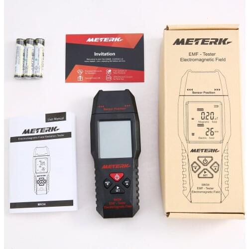 Electromagnetic Field Radiation Tester Meterk MK54 EMF Meter Handheld Counter Digital Dosimeter LCD Detector Portable EMF Tester