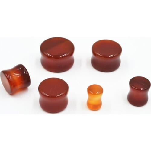 Lot 60pcs Nature Stone Ear Tunnels Expanders Gauges Ear Plugs Ear Piercing Body Jewelry Free Shippment Gauges 6-16mm NEW