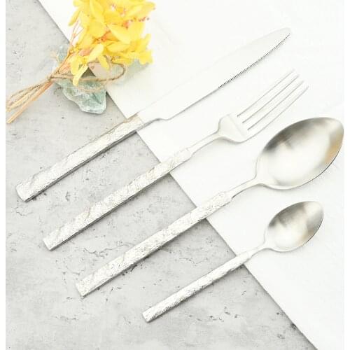 Vintage Knife Fork Coffee Spoon Cutlery Set 304 Stainless Steel Dinnerware Set Dinner Tableware Flatware Home Kitchen Silverware