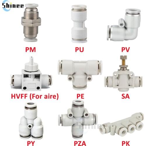 High Quality White Pneumatic Fitting Tube Connector Water Pipe Push In Hose 4/6/8/10/12/14/16mm PU PY PK PE PV SA PZA PLM SA-B